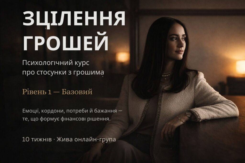 Рекламний банер курсу «Зцілення грошей» — психологічний курс про стосунки з грошима